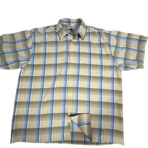 Tommy Bahama Men’s Shirt Large Short Sleeve Tencel Summer Plaid Vacation Beach